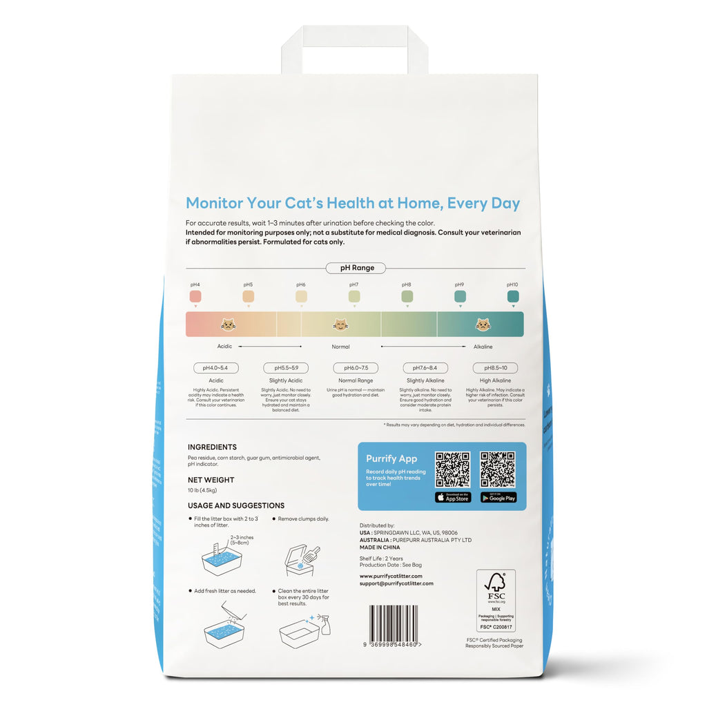 Plant-Based Tofu Cat Litter with Cassava, Color-Changing, Fast Clumping, Unscented 10 lb F851768