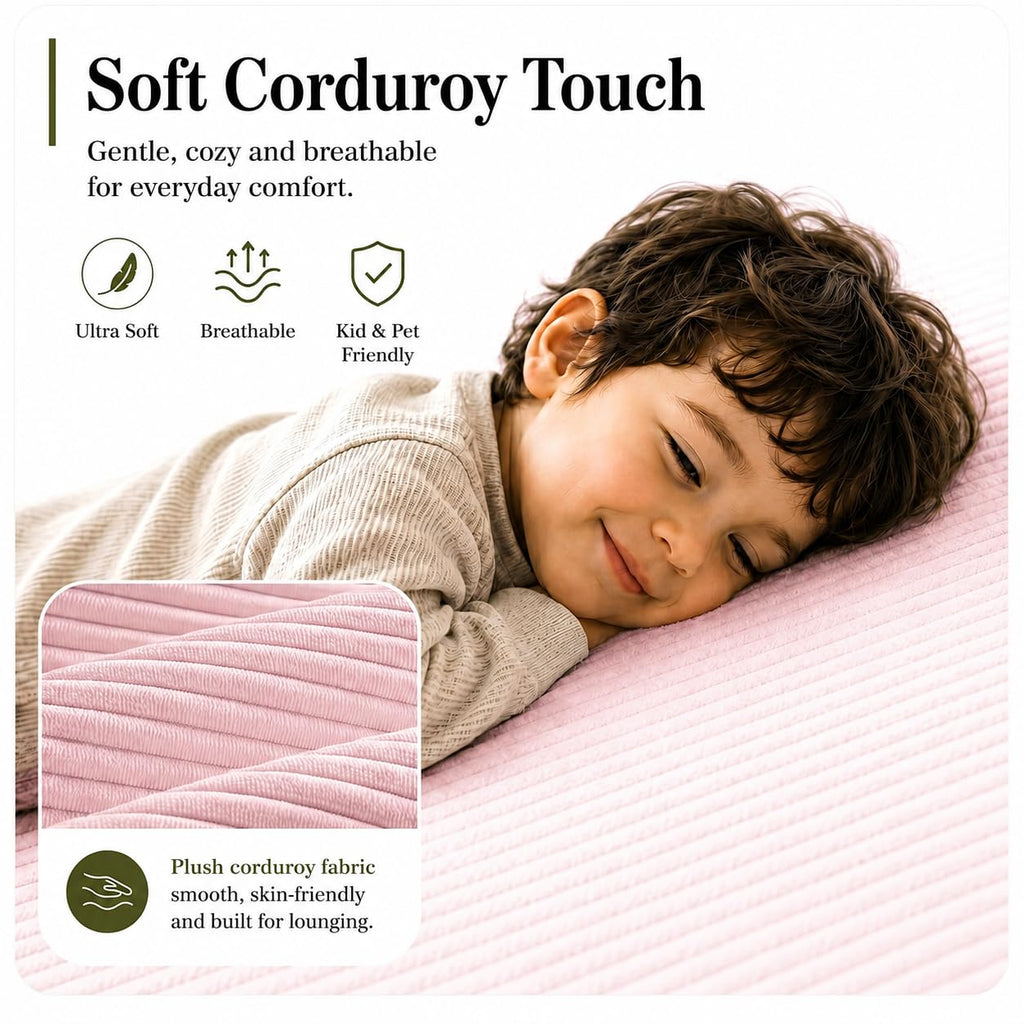 Folding Convertible Corduroy Sofa Bed King Size V541