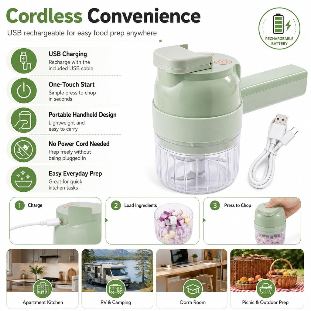 Electric 5-in-1 Handheld Vegetable Chopper Y214
