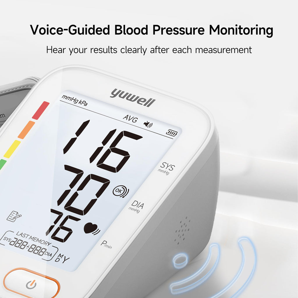 Upper Arm Blood Pressure Monitor with Adjustable Arm Cuff and Backlit Display U600