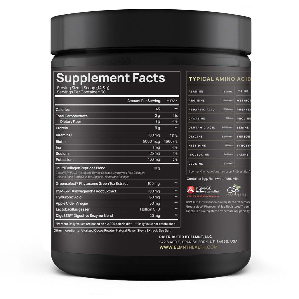 Chocolate Collagen Powder with Probiotics, Hyaluronic Acid & Biotin N7690
