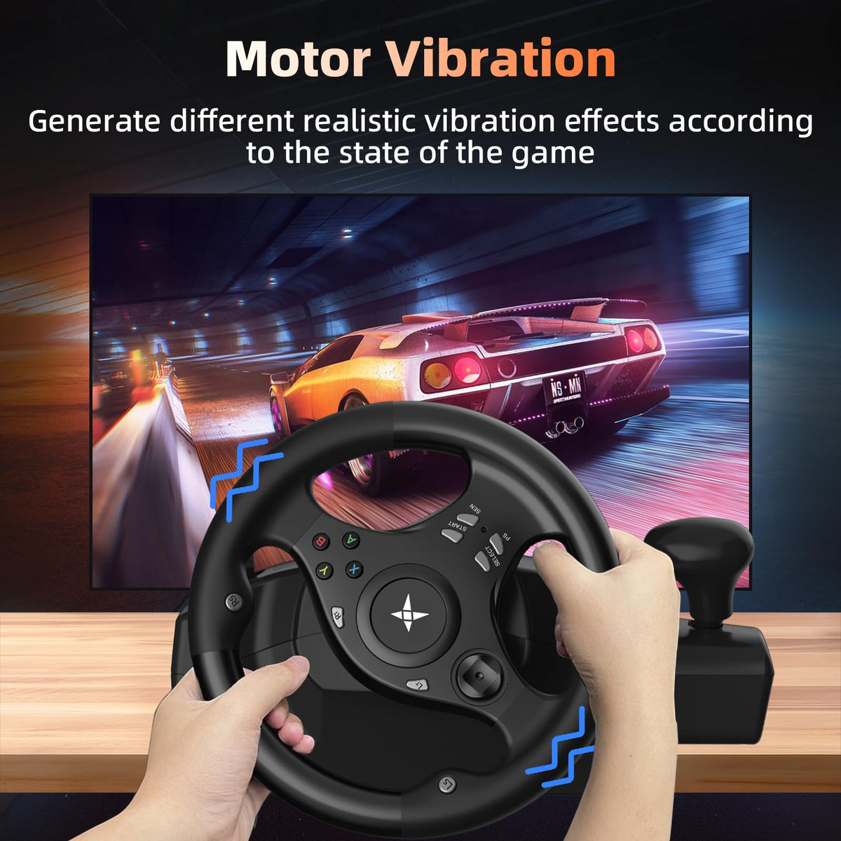 Gaming Steering Wheel with Pedals V99389