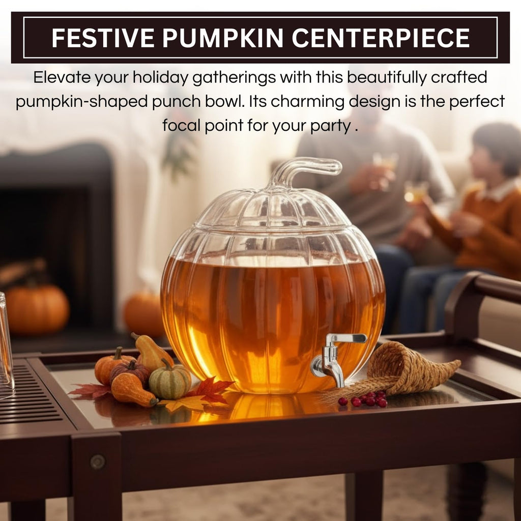 Glass Pumpkin Drink Dispenser 2 Gallon S56096