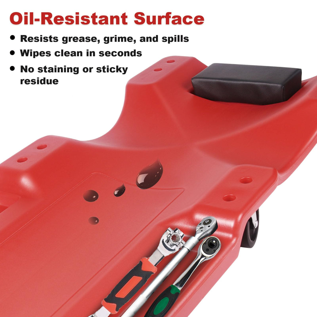 40 Inch Heavy Duty 500 lbs Rolling Car Creeper with Padded Headrest I214