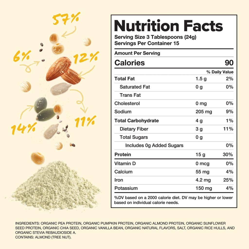Vegan Vanilla Plant-Based Protein Powder 15 Servings D2620