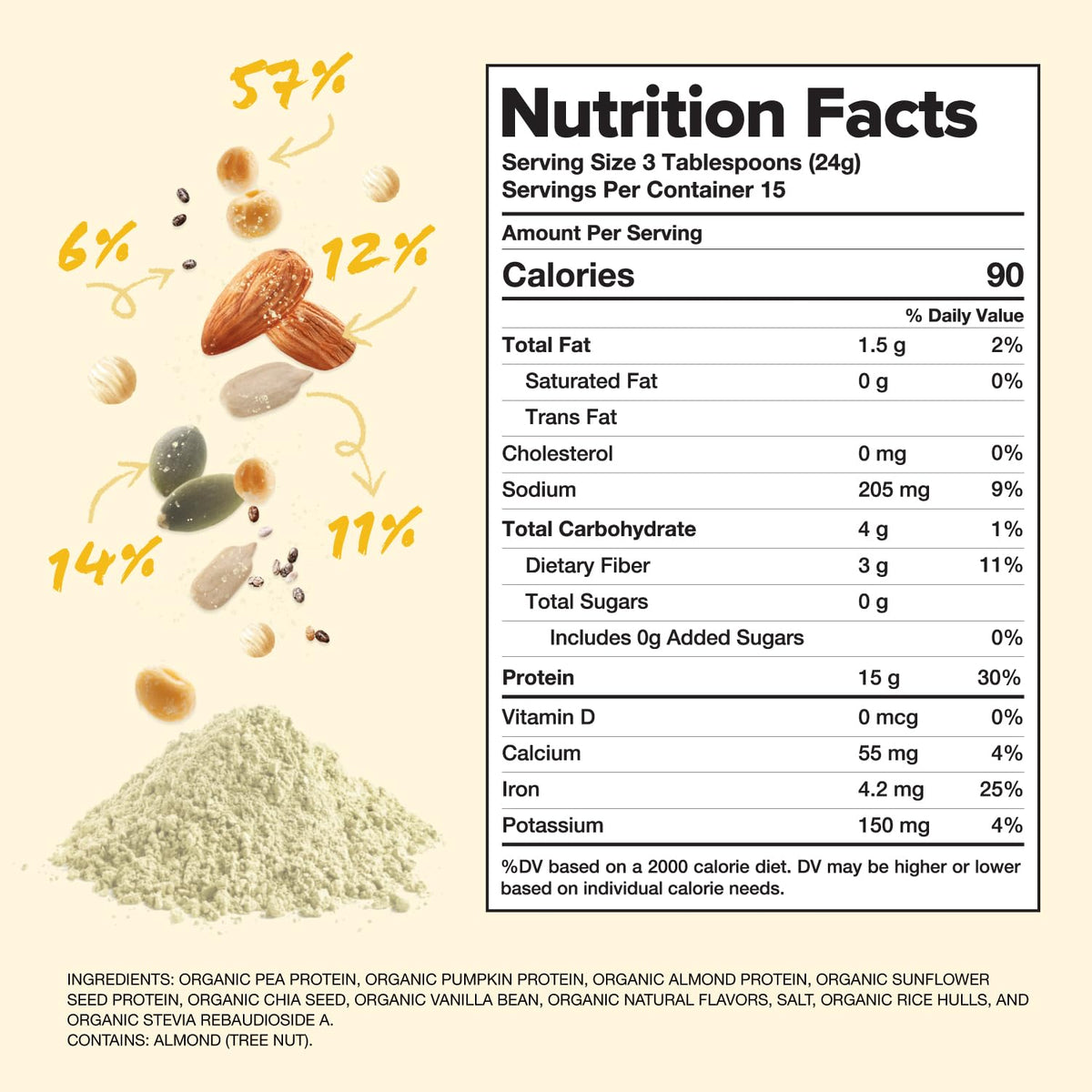 Vegan Vanilla Plant-Based Protein Powder 15 Servings D2620