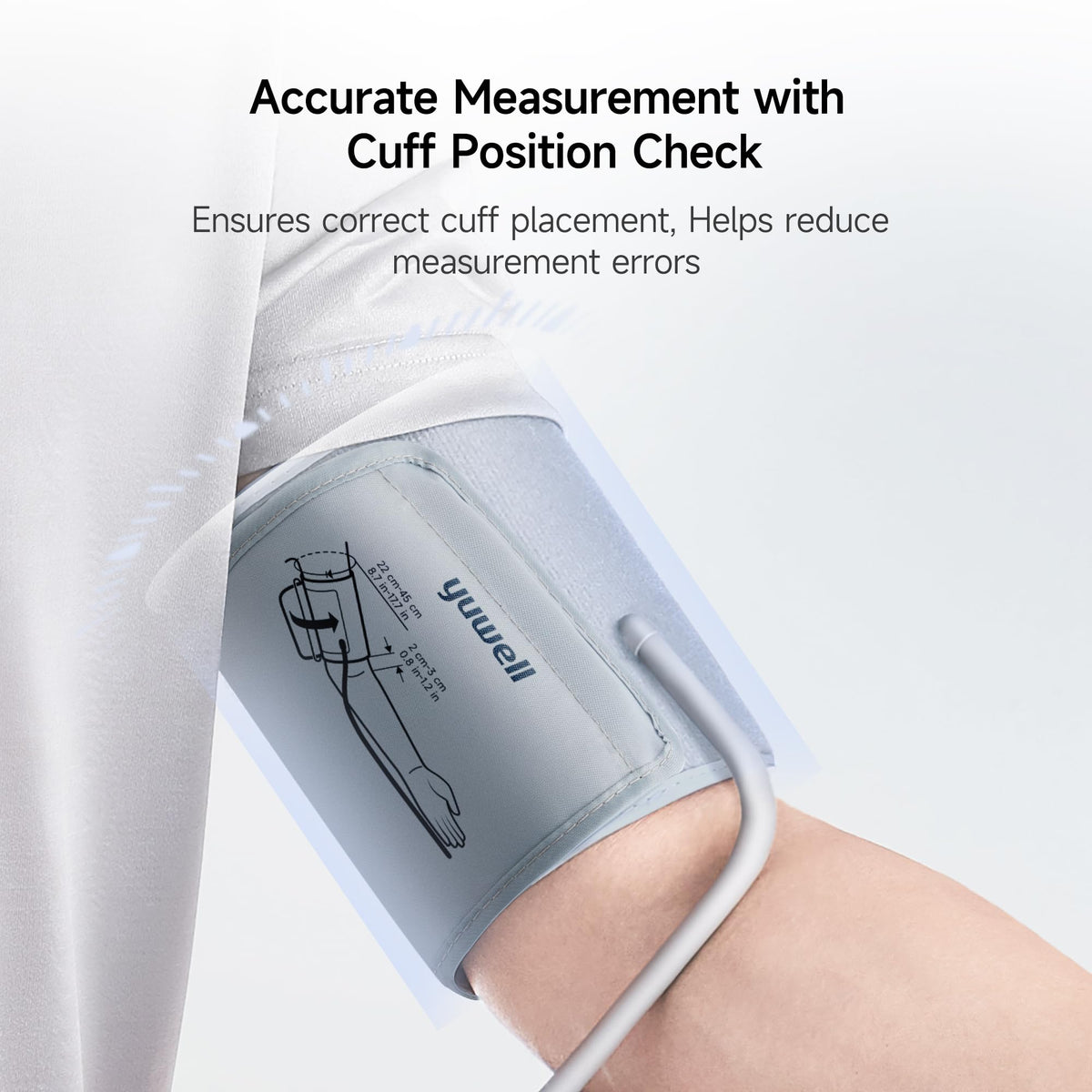 Upper Arm Blood Pressure Monitor with Adjustable Arm Cuff and Backlit Display U600