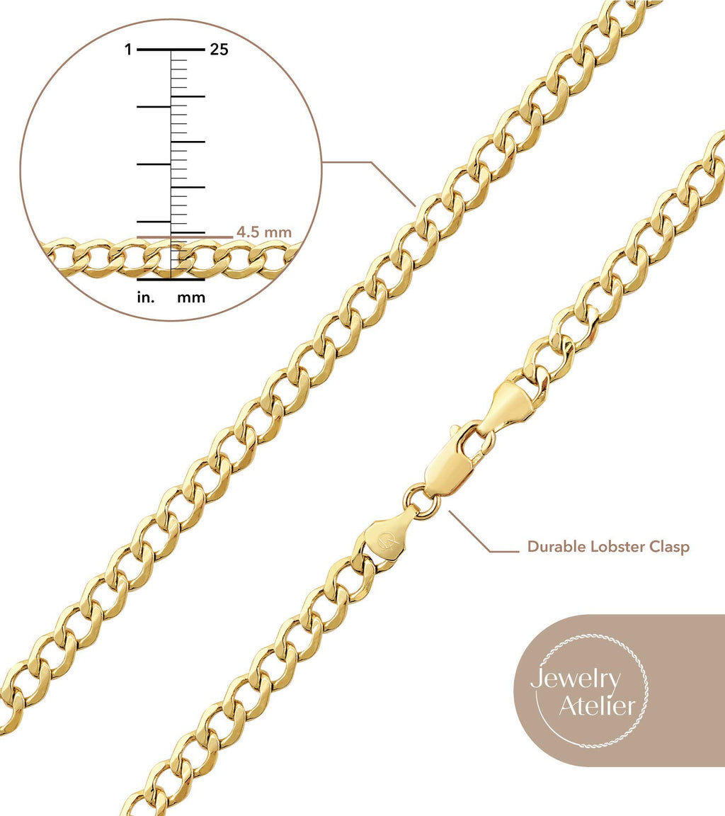14K Yellow Gold Filled Cuban Curb Link Chain Necklace E2927