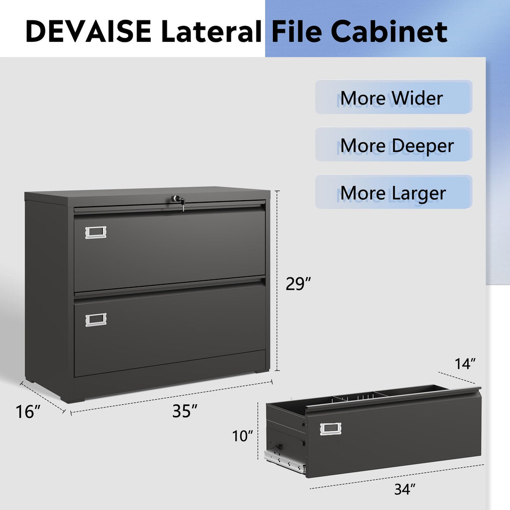 2 Drawer File Cabinet with Lock B9440