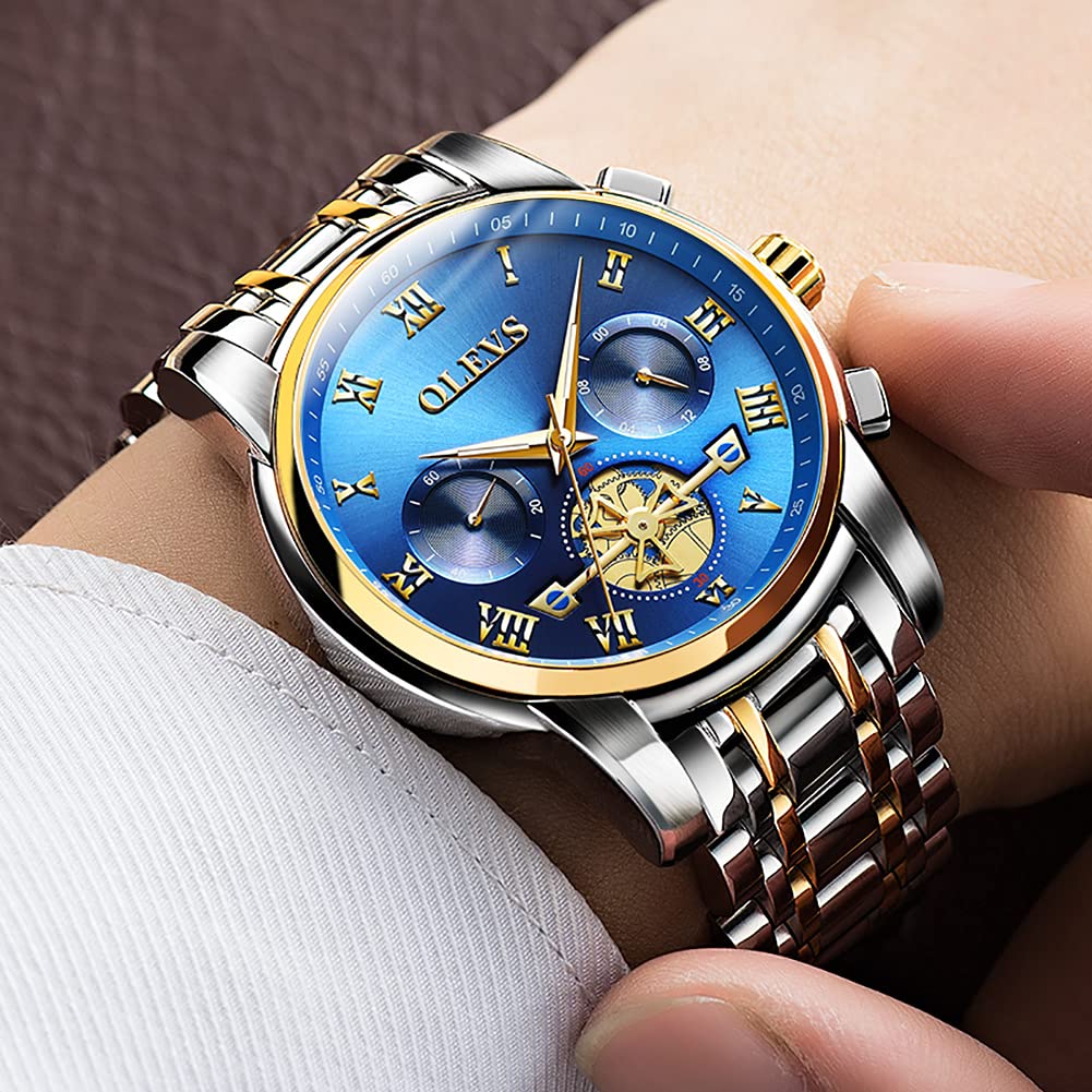 Mens Analog Quartz Waterproof Watch with Stainless Steel Band Y508