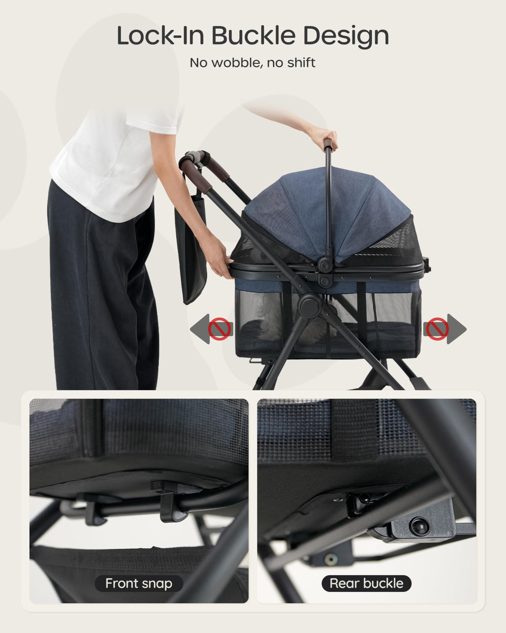 Foldable Pet Stroller with Detachable Carrier X560