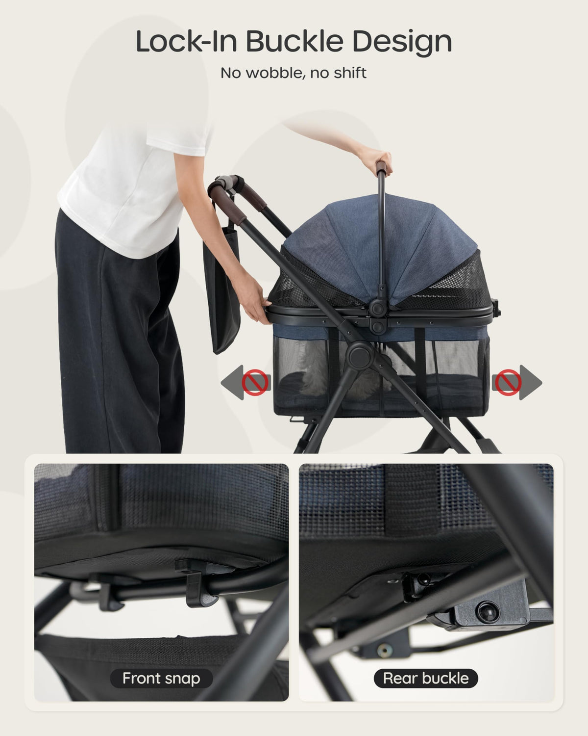 Foldable Pet Stroller with Detachable Carrier X560