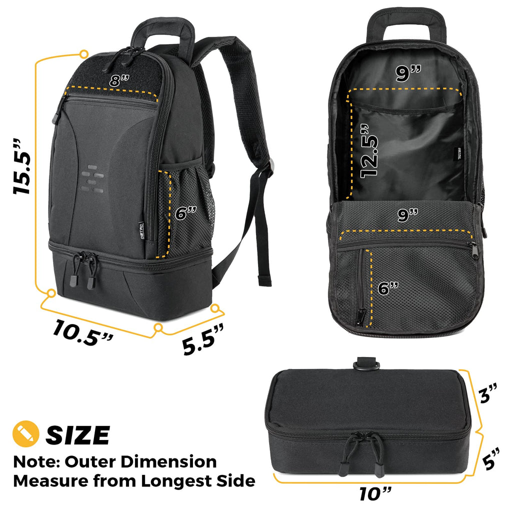 Black Compact Tactical Pet Backpack with Insulated Pocket S97278
