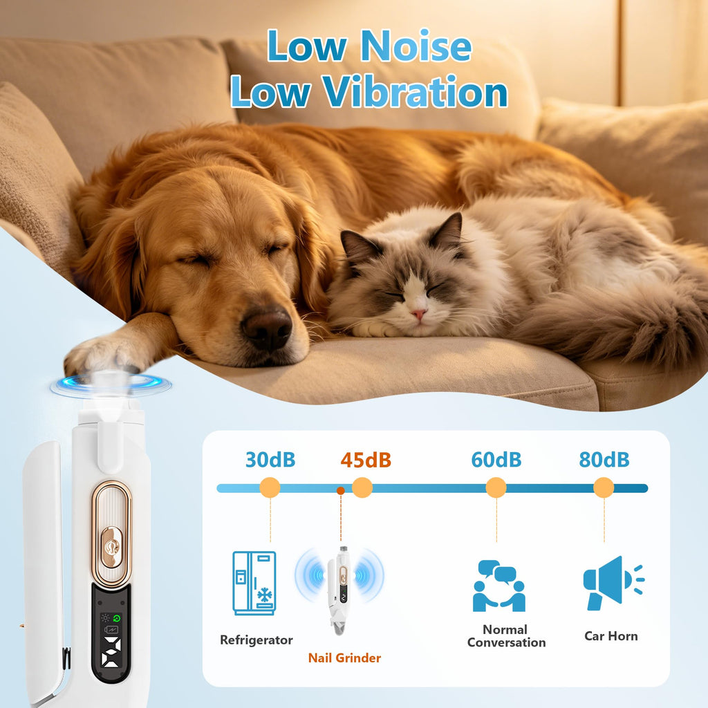 2-in-1 Quiet Electric Pet Nail Clipper & Grinder with Light F264