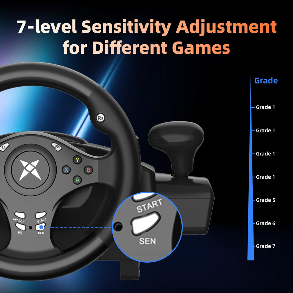 Gaming Steering Wheel with Pedals V99389