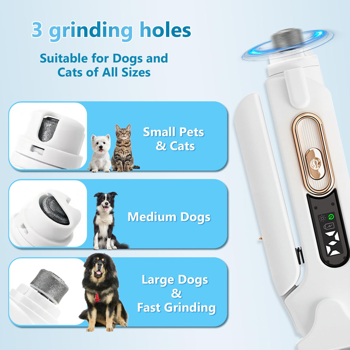 2-in-1 Quiet Electric Pet Nail Clipper & Grinder with Light F264