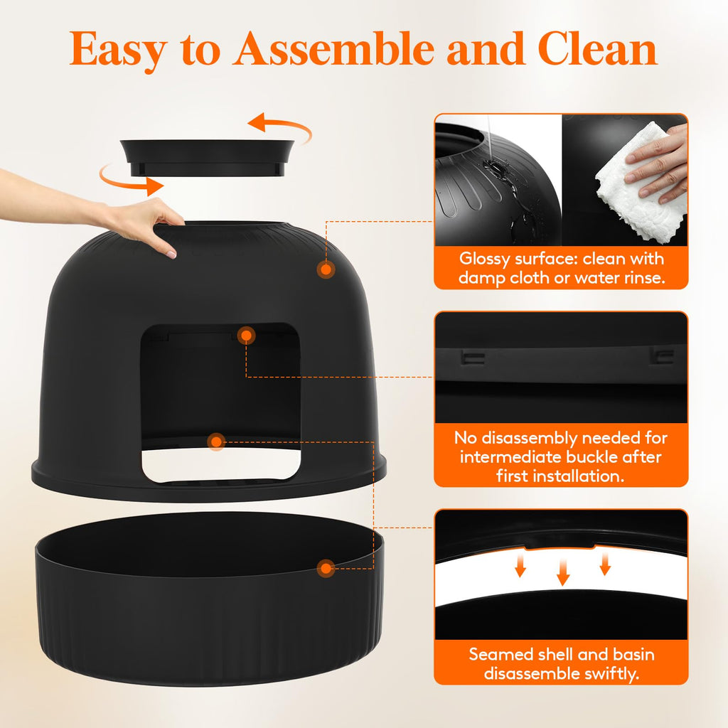 Black Cat Litter Box with Scoop X294