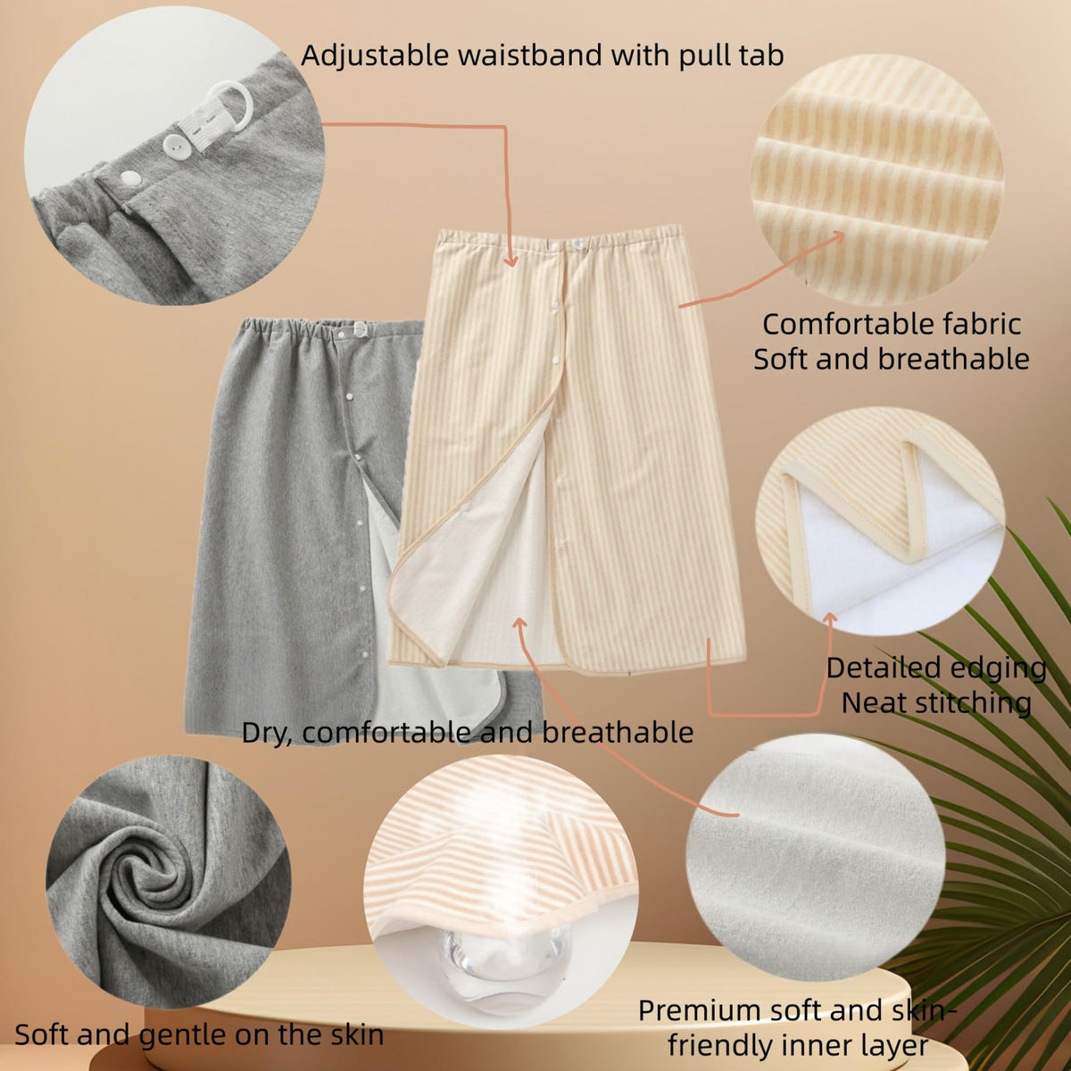 Full Open Waterproof Adjustable Reusable Adult Diaper Skirt A421