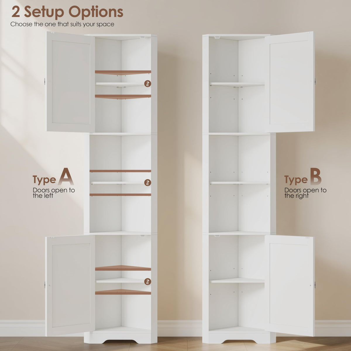 6-Tier Corner Storage Cabinet G529