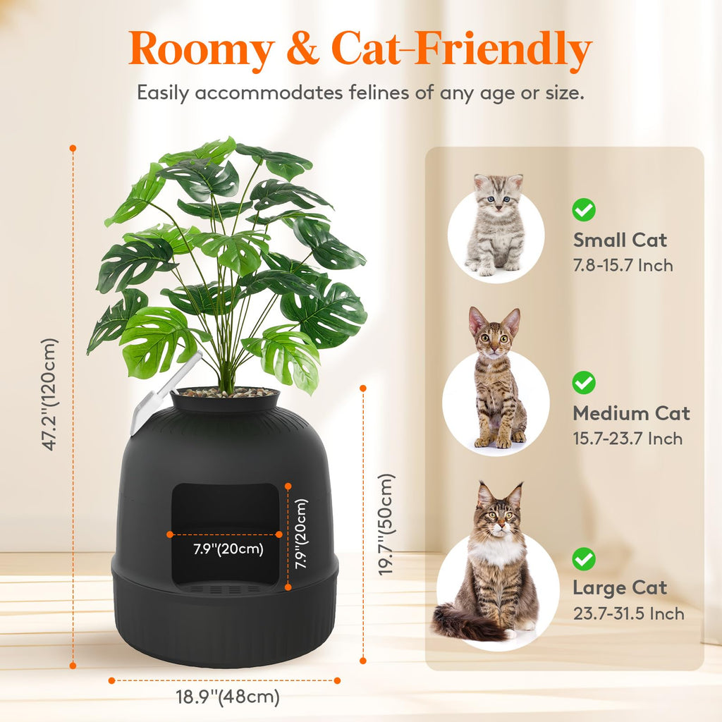 Black Cat Litter Box with Scoop X294