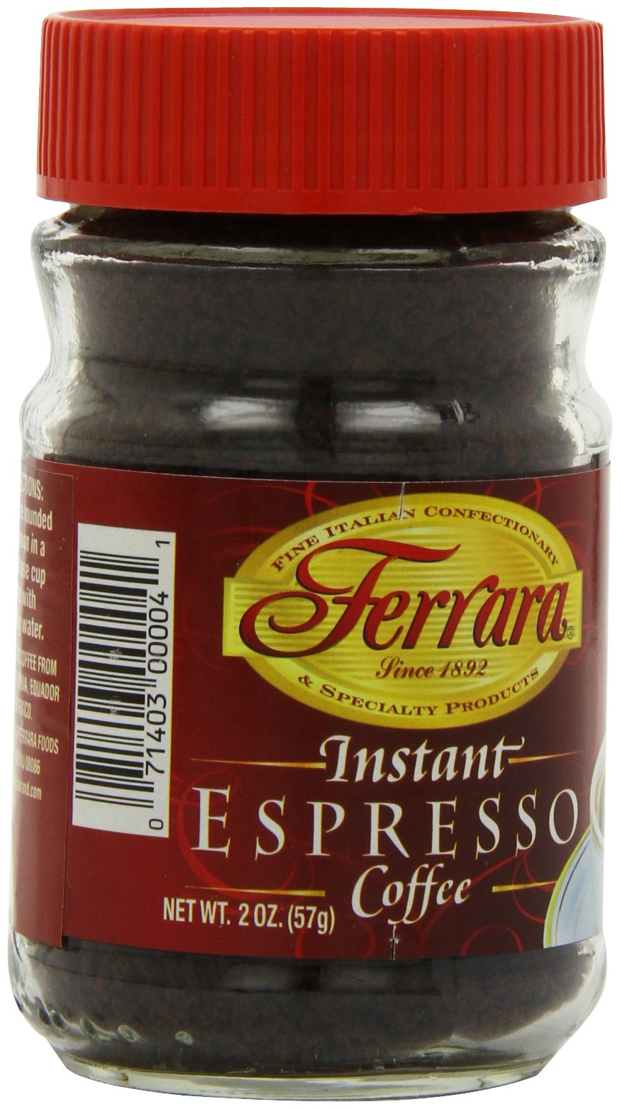 Instant Espresso Coffee 2 oz Glass Jars Pack of 6 W836