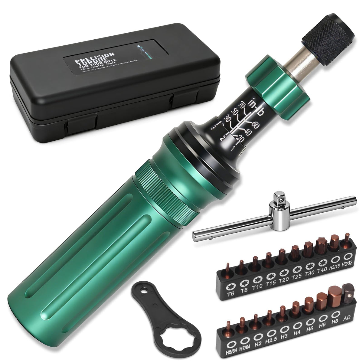 10-70 in-lb 1/4" Drive 24 PCS Torque Screwdriver Set P446