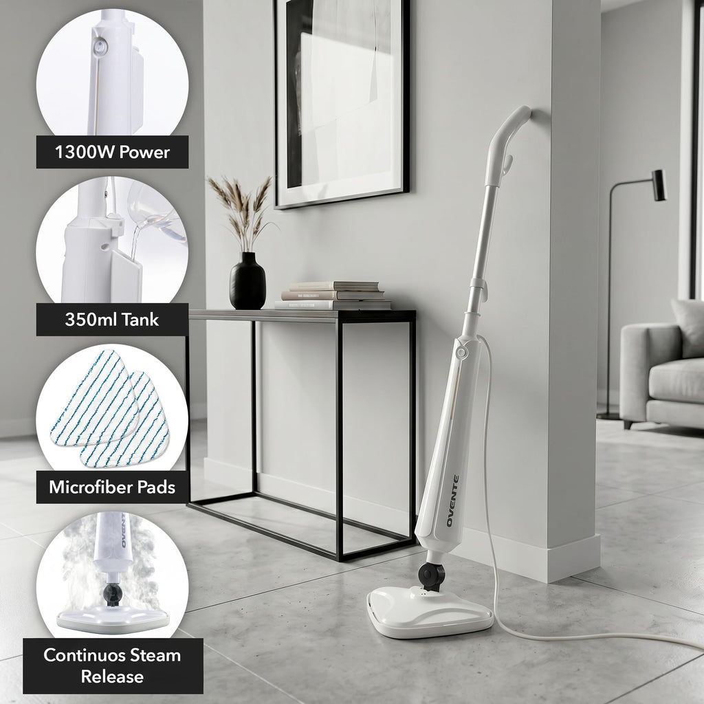 White Electric Steam Mop Cleaner F113959