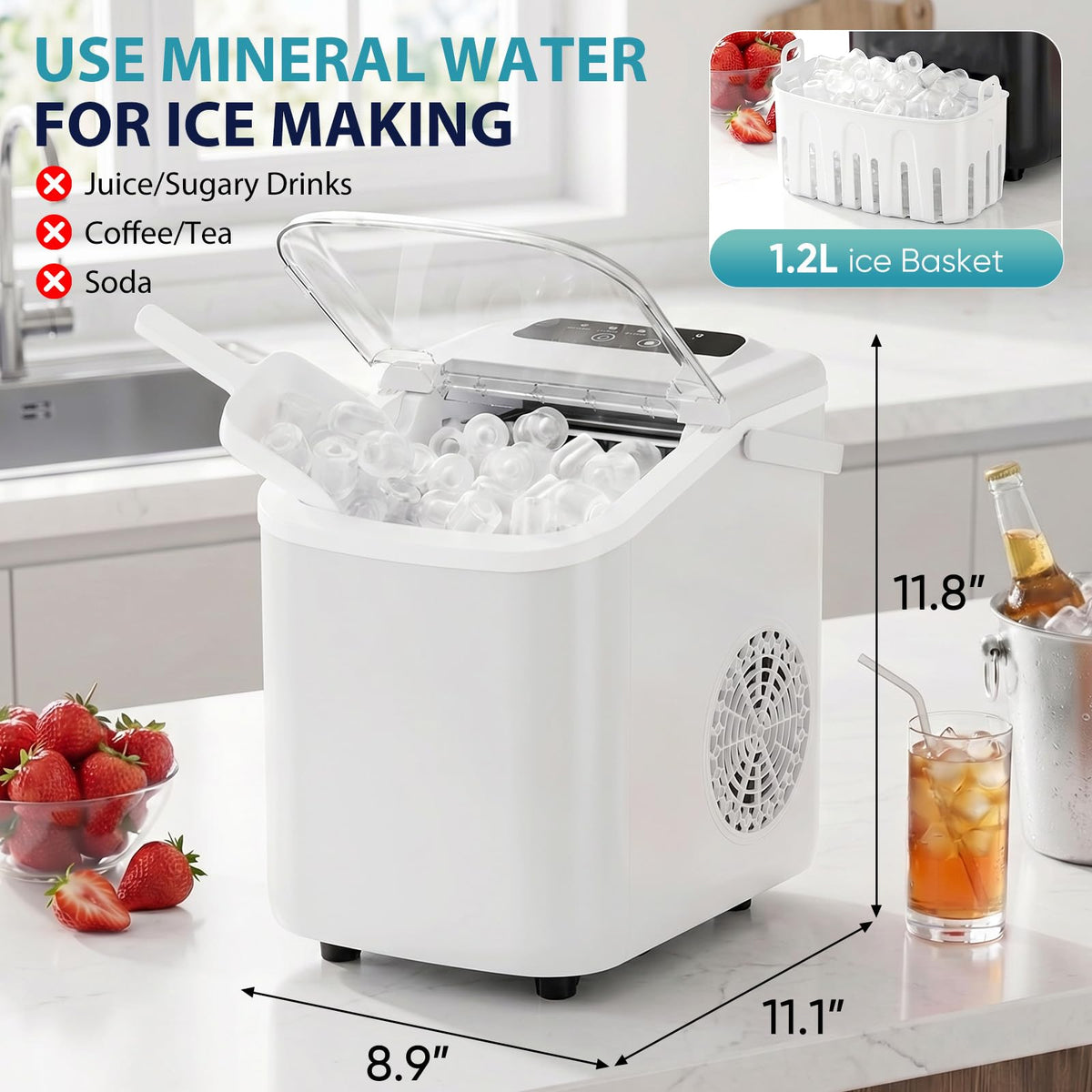 Countertop Ice Maker with Portable Handle H395665