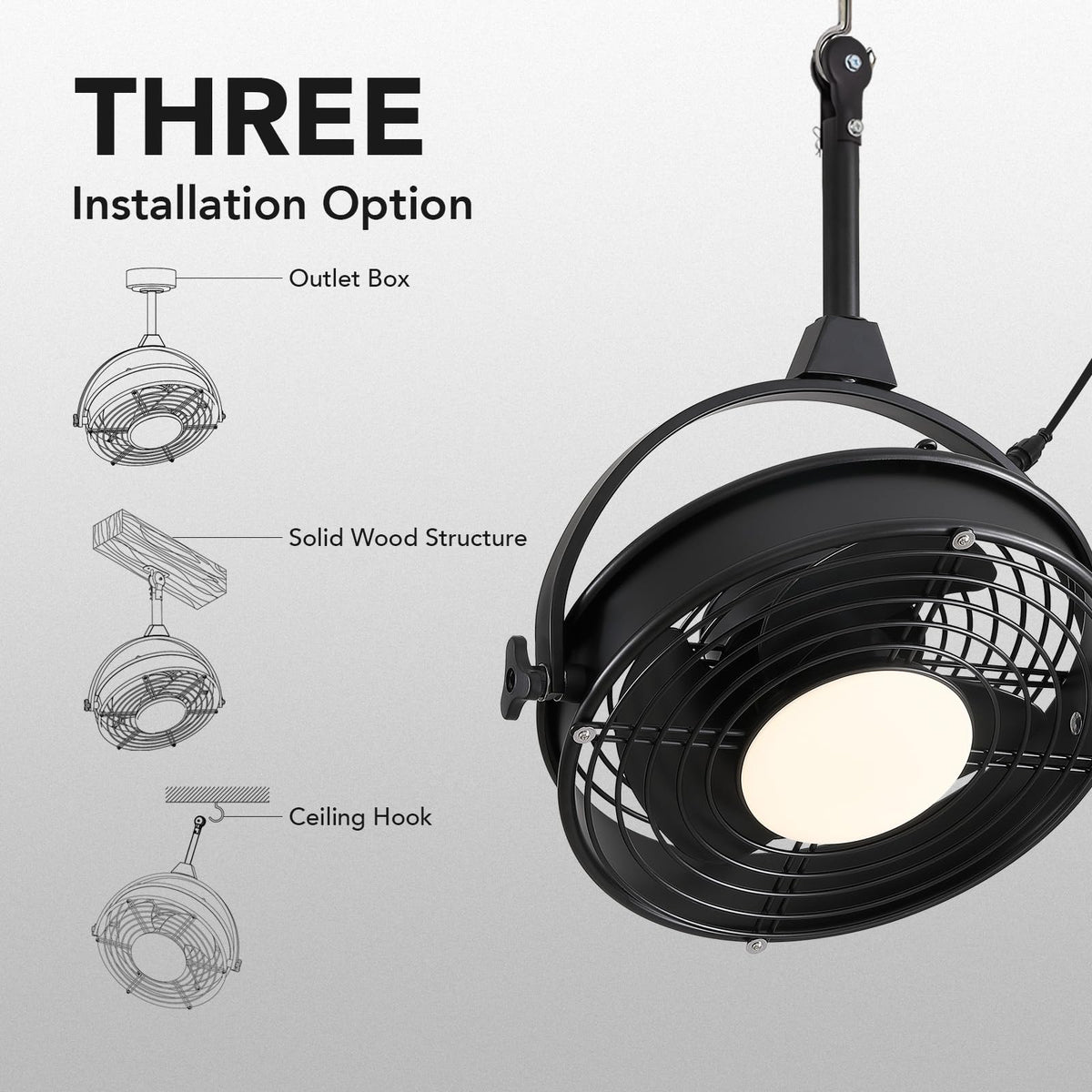 20" Outdoor Ceiling Fan with Lights M860