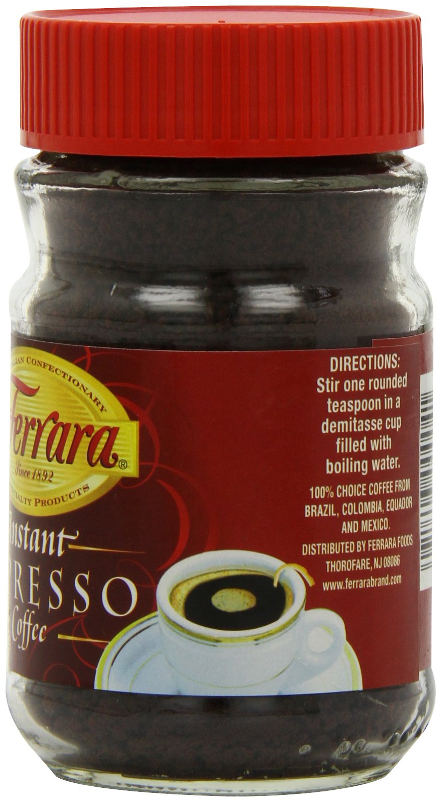 Instant Espresso Coffee 2 oz Glass Jars Pack of 6 W836