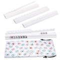 White Wooden Mahjong Racks with Pushers Set of 4 V61510