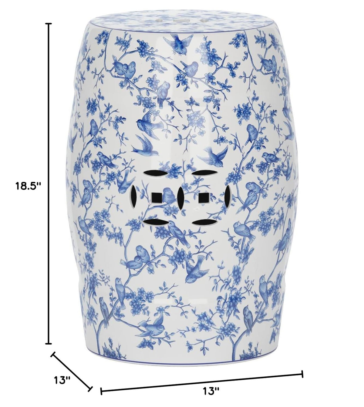 Blue Ceramic Garden Stool F5730