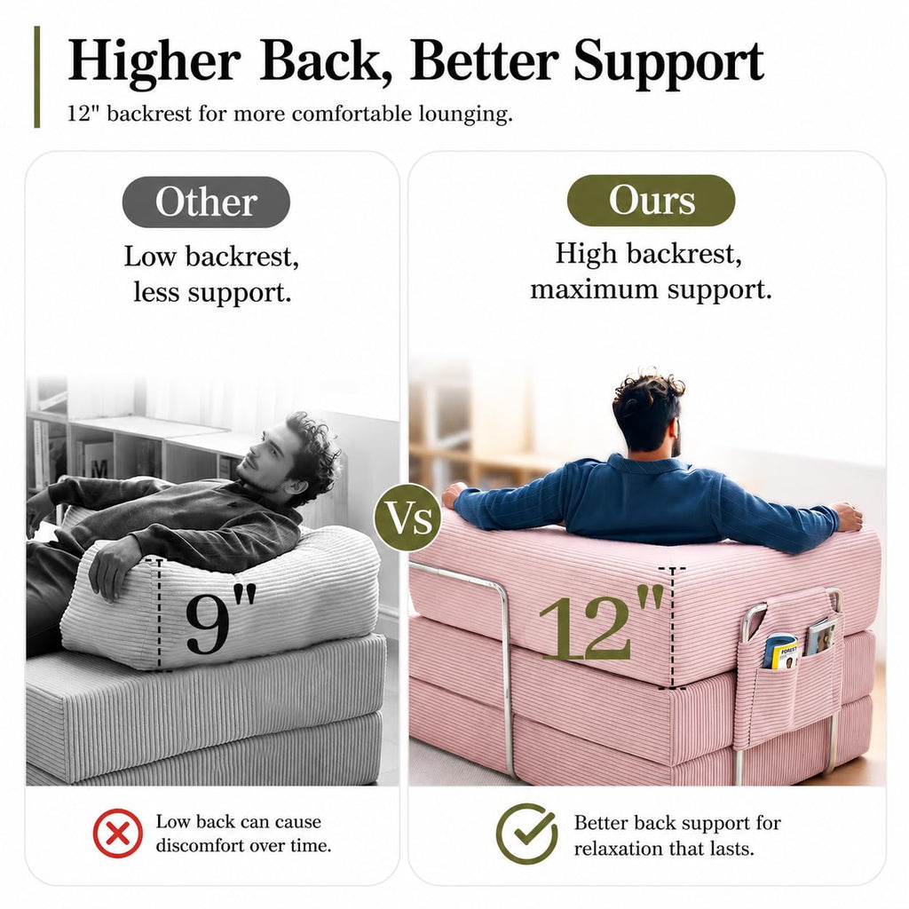 Folding Convertible Corduroy Sofa Bed King Size V541