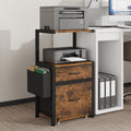 File Cabinet with 2 Fabric Drawers and Printer Stand P1101