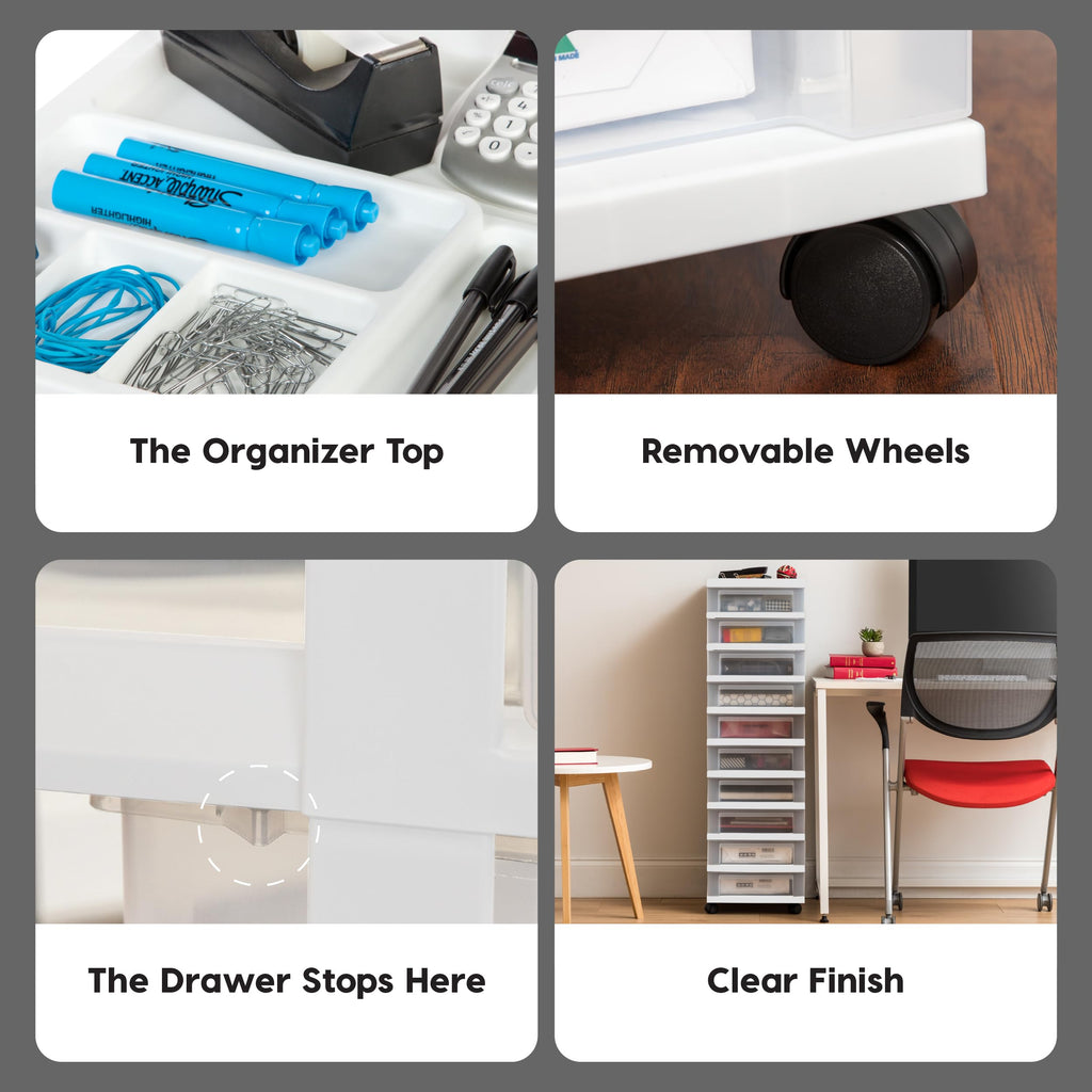 10 Drawer Rolling Storage Cart D7935