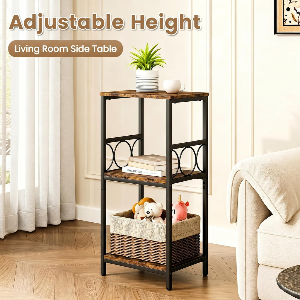 3-Tier Side Table with Adjustable Shelf C9408