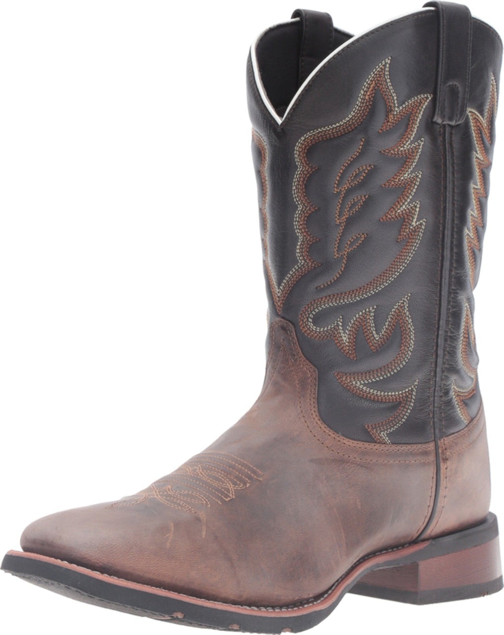 Brown Mid Calf Square Toe Pull On Boots J308870
