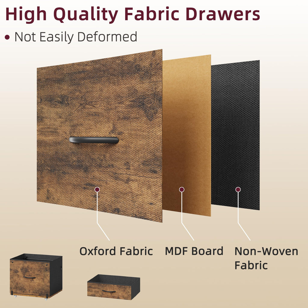 File Cabinet with 2 Fabric Drawers and Printer Stand P1101