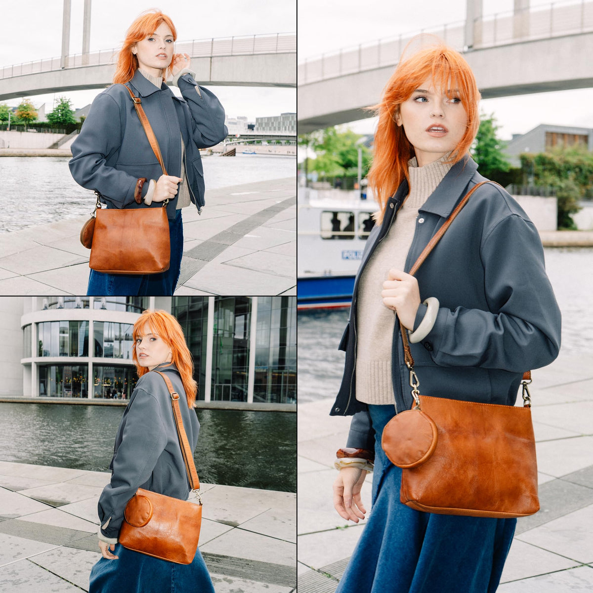 Full Grain Leather Crossbody Purses Q56962