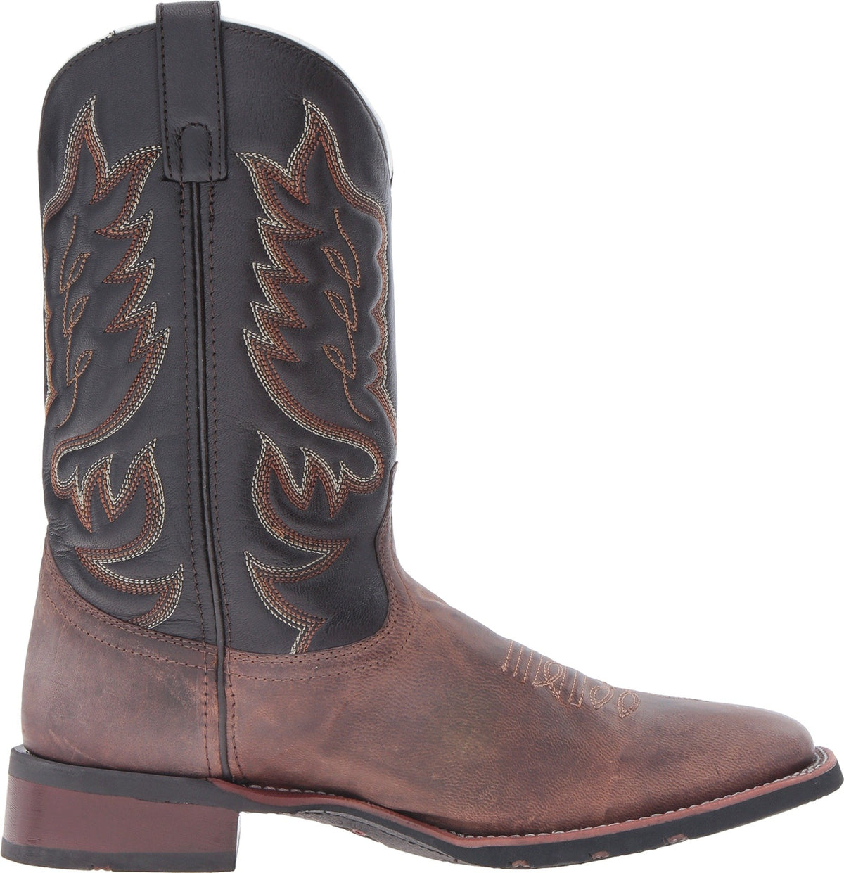 Brown Mid Calf Square Toe Pull On Boots J308870