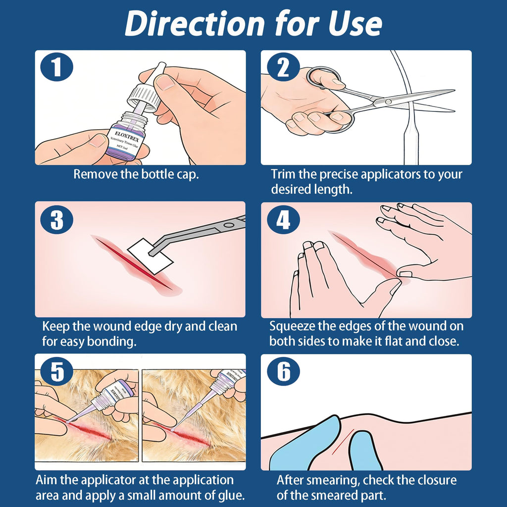 3ml Veterinary Surgical Skin Glue with 15 Applicators I369