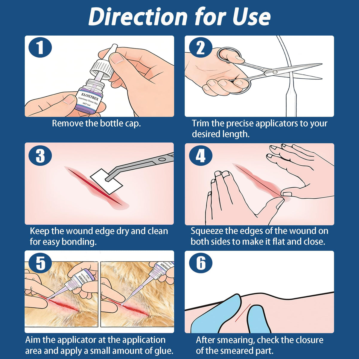 3ml Veterinary Surgical Skin Glue with 15 Applicators I369