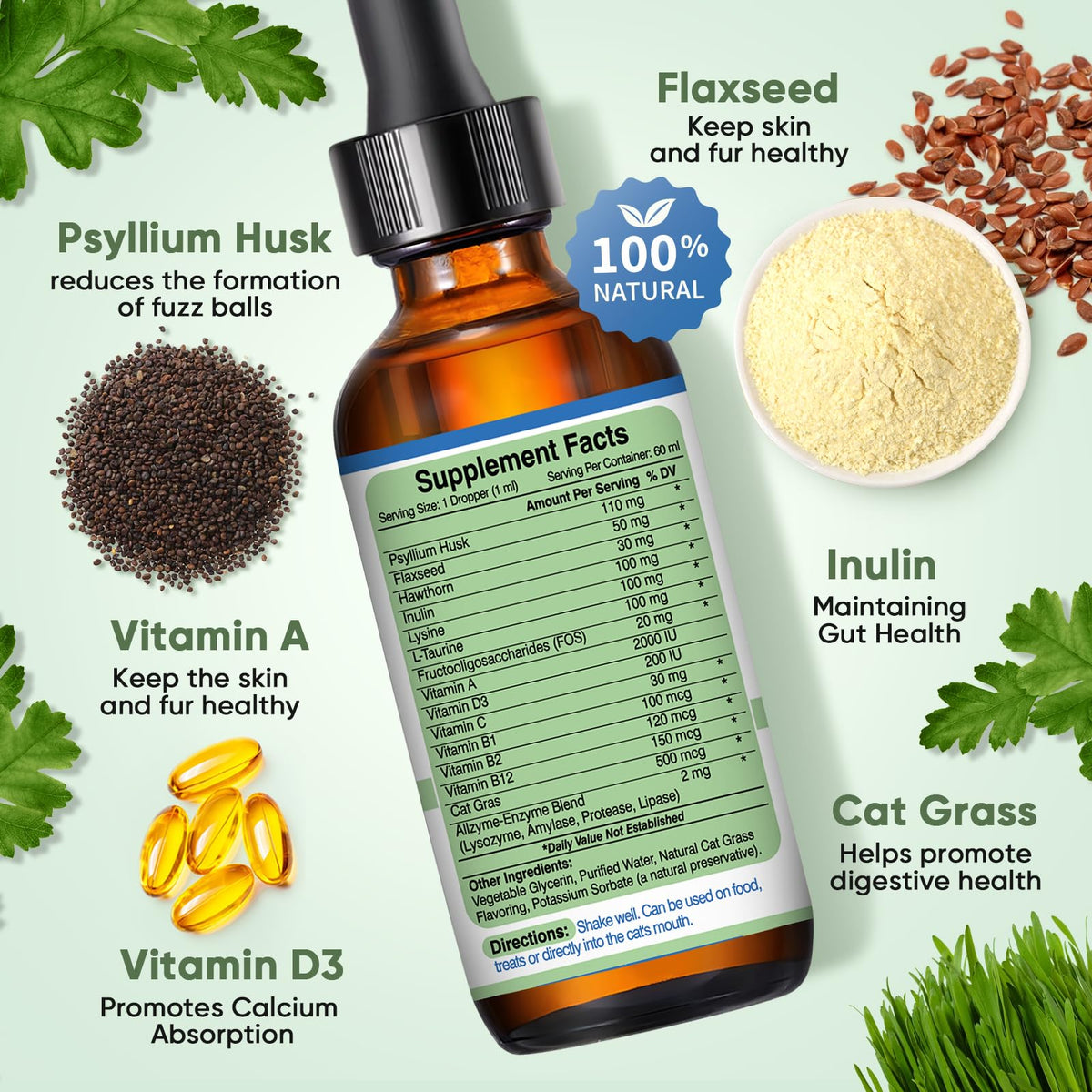 Cat Hairball Remedy Drops 60ml (2 fl oz) 2 Pack A80098