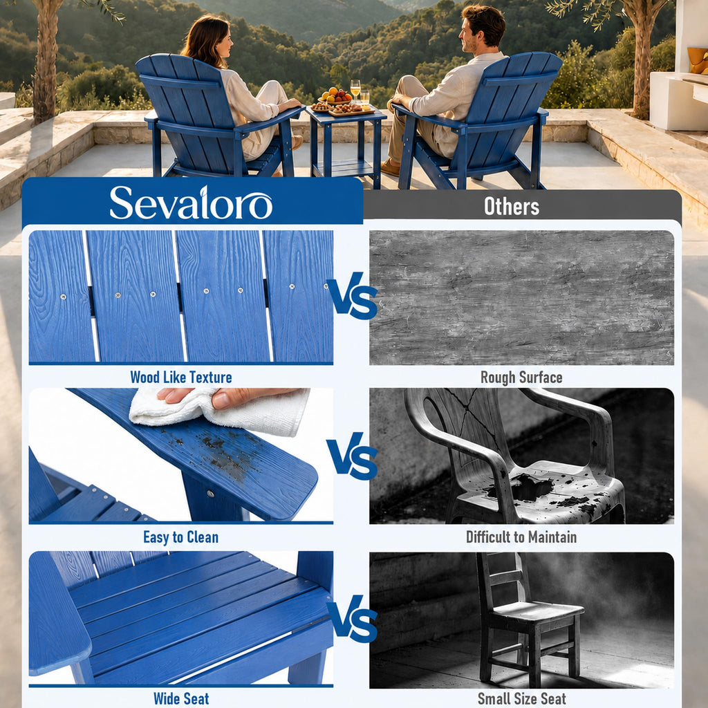 Blue HDPE Adirondack Chair with Cup Holders H16492