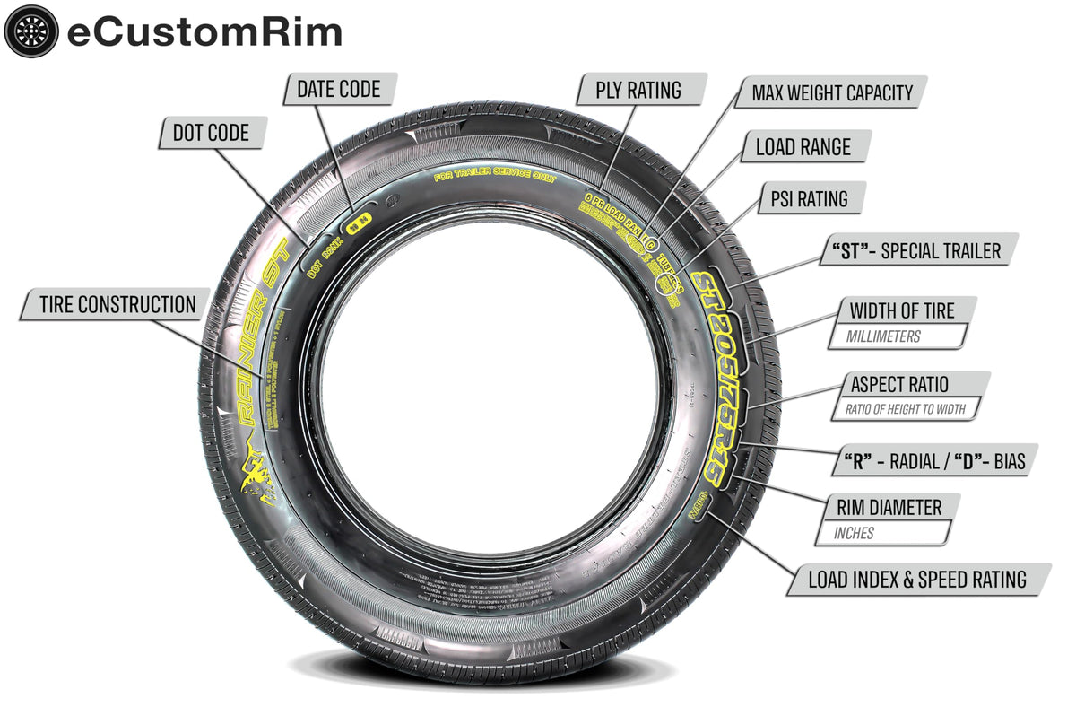 Trailer Tire Rim Assembly 5.30-12 Load B 4 Lug White E367928
