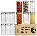 22 oz Wide Mouth Mason Jars with Lids and Bands W53098