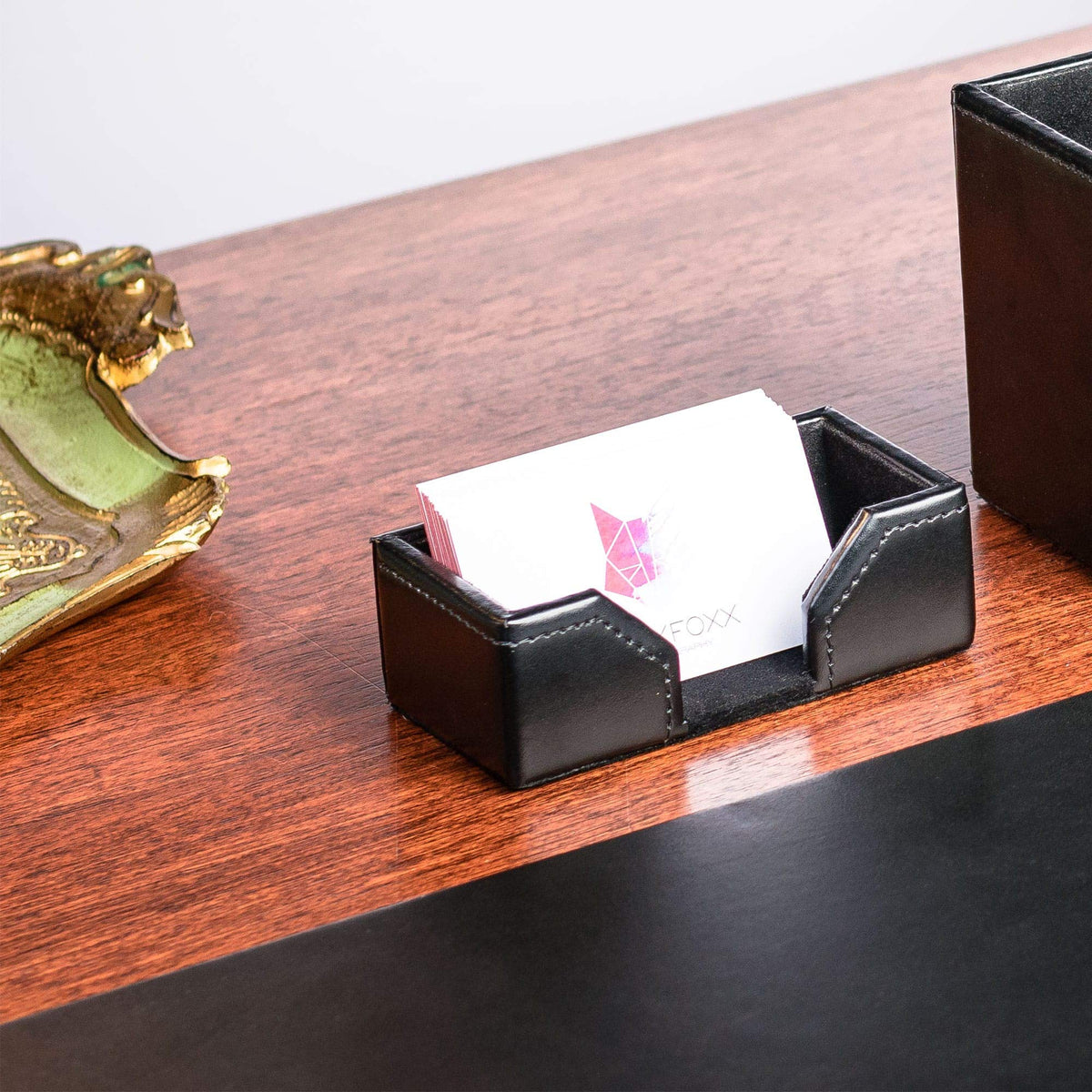 Black 8 Piece Bonded Leather Desk Set D83823