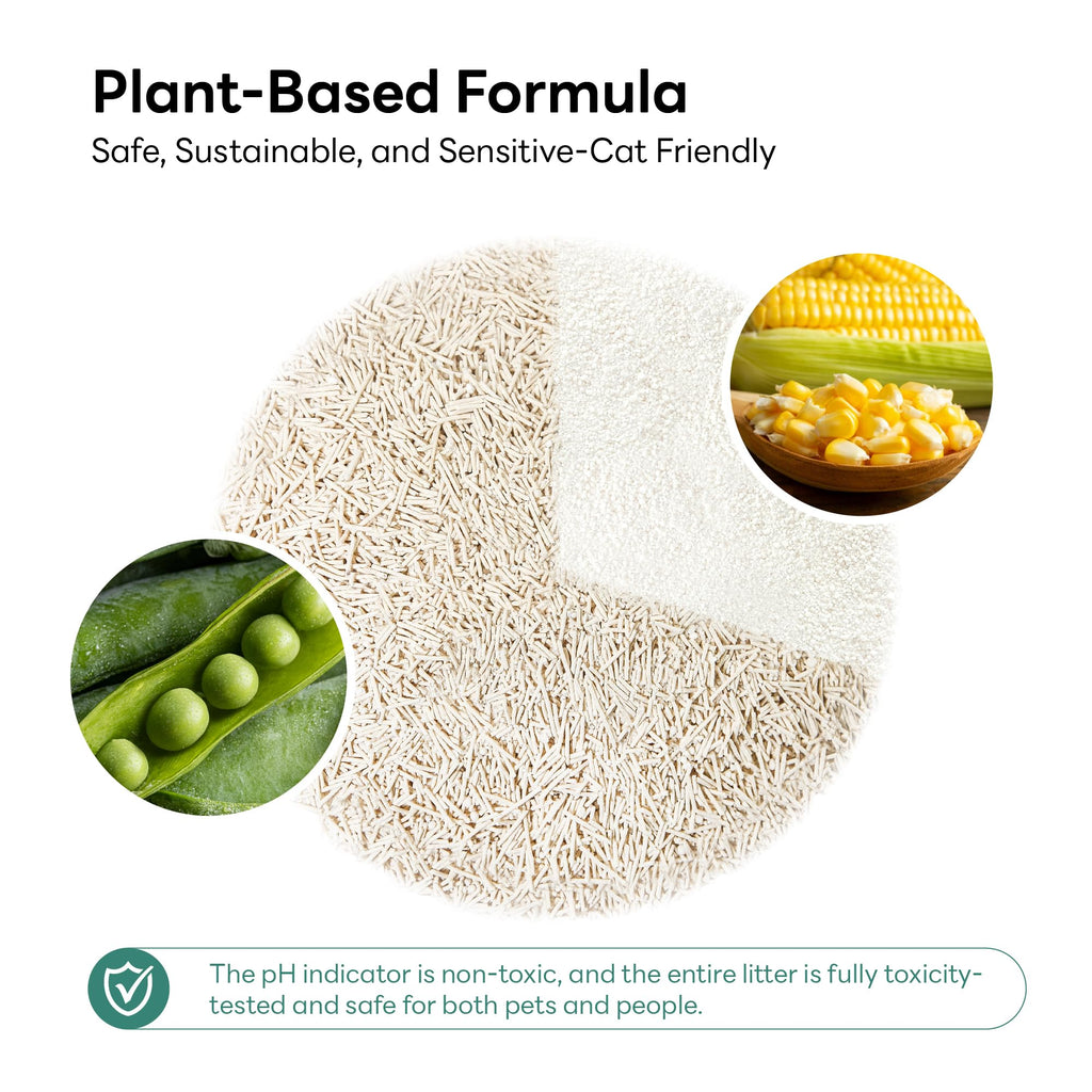 Plant-Based Tofu Cat Litter with Cassava, Color-Changing, Fast Clumping, Unscented 10 lb F851768