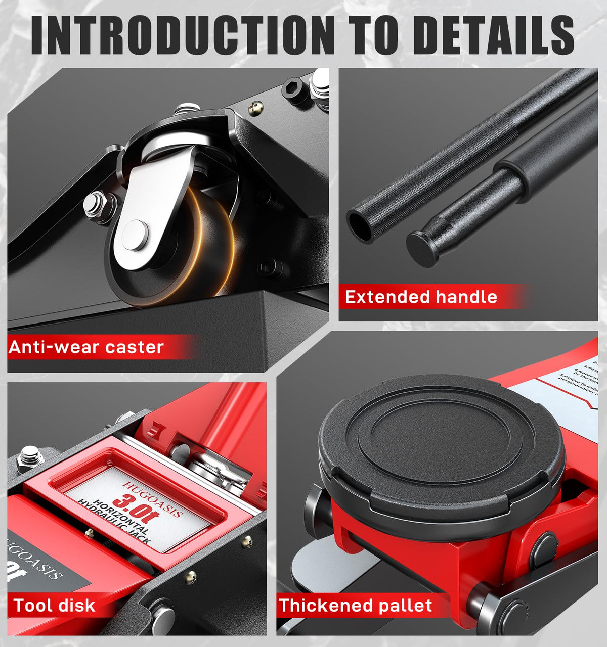 Low Profile Hydraulic Floor Jack 6600lbs Dual Piston Q2618
