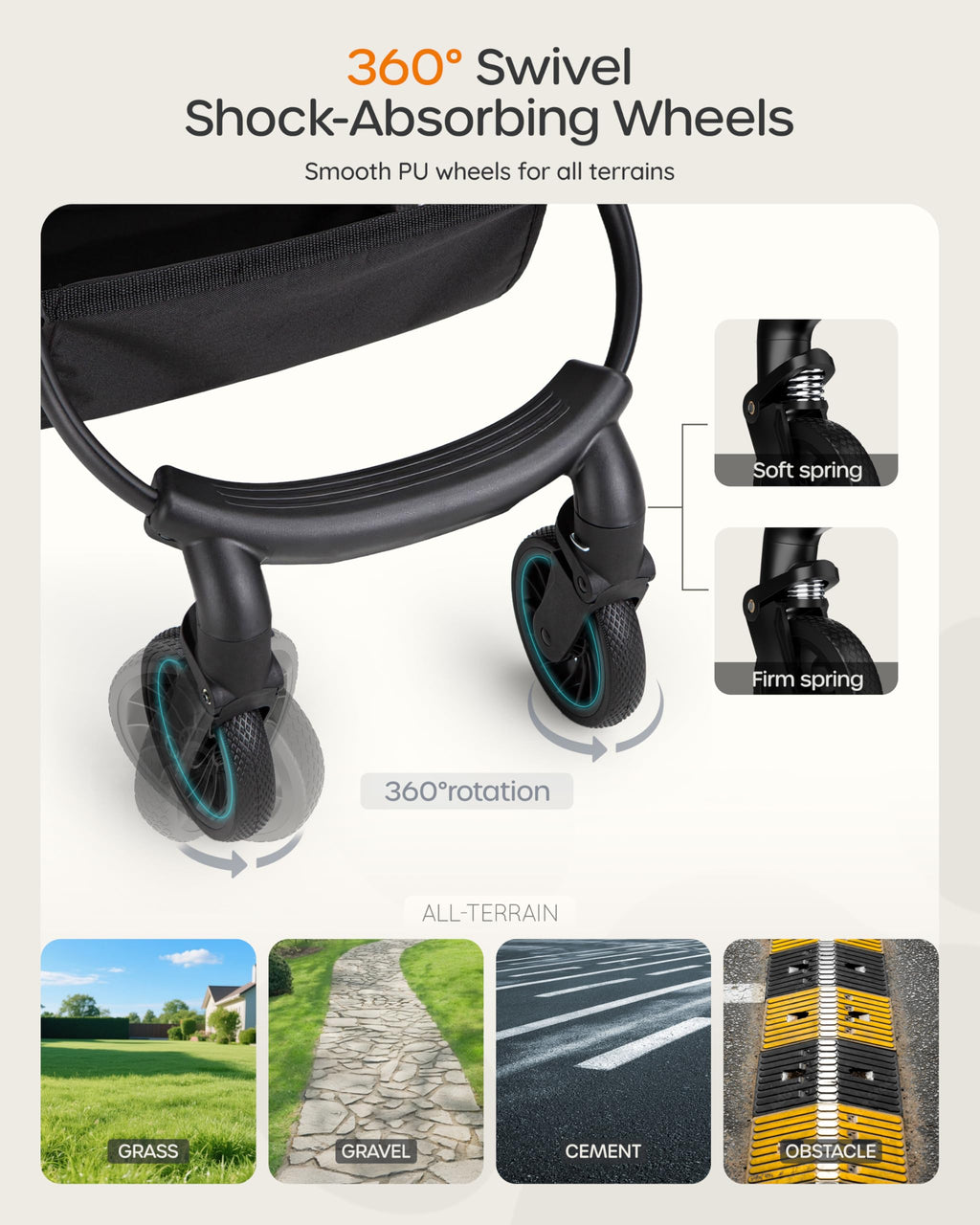 Foldable Pet Stroller with Detachable Carrier X560